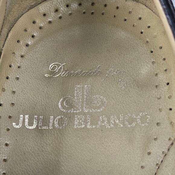 Julio Blanco Genuine Lizard Moc Square Toe Two Tone Oxford Dress Shoes Mens 10.5 - Picture 13 of 14